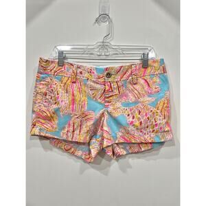LILLY PULITZER The Walsh Tini Bikini Blue Pink Fish Print Shorts
